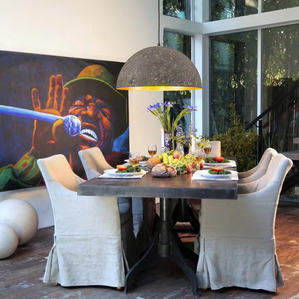 Industrial Oversized Large Metal Dome Pendant Light