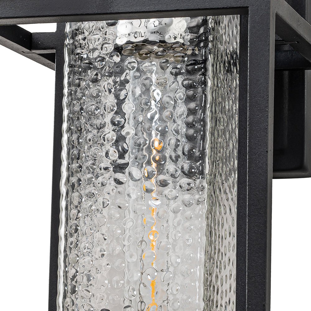 IP23 Black Waterproof 1-Light Square Cage Outdoor Wall Sconce
