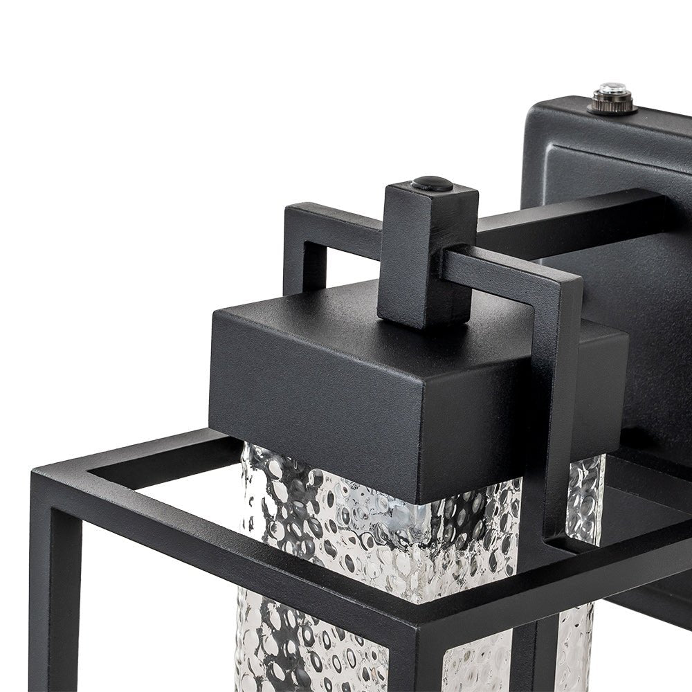 IP23 Black Waterproof 1-Light Square Cage Outdoor Wall Sconce