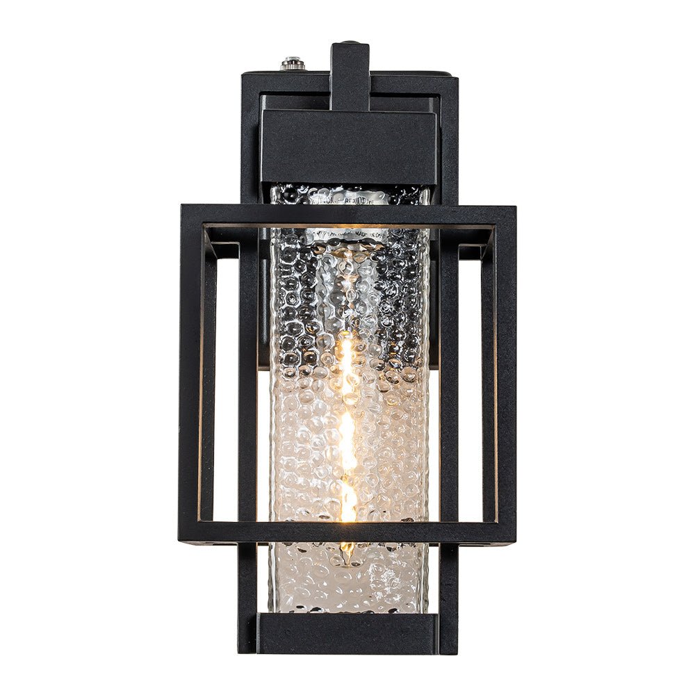 IP23 Black Waterproof 1-Light Square Cage Outdoor Wall Sconce