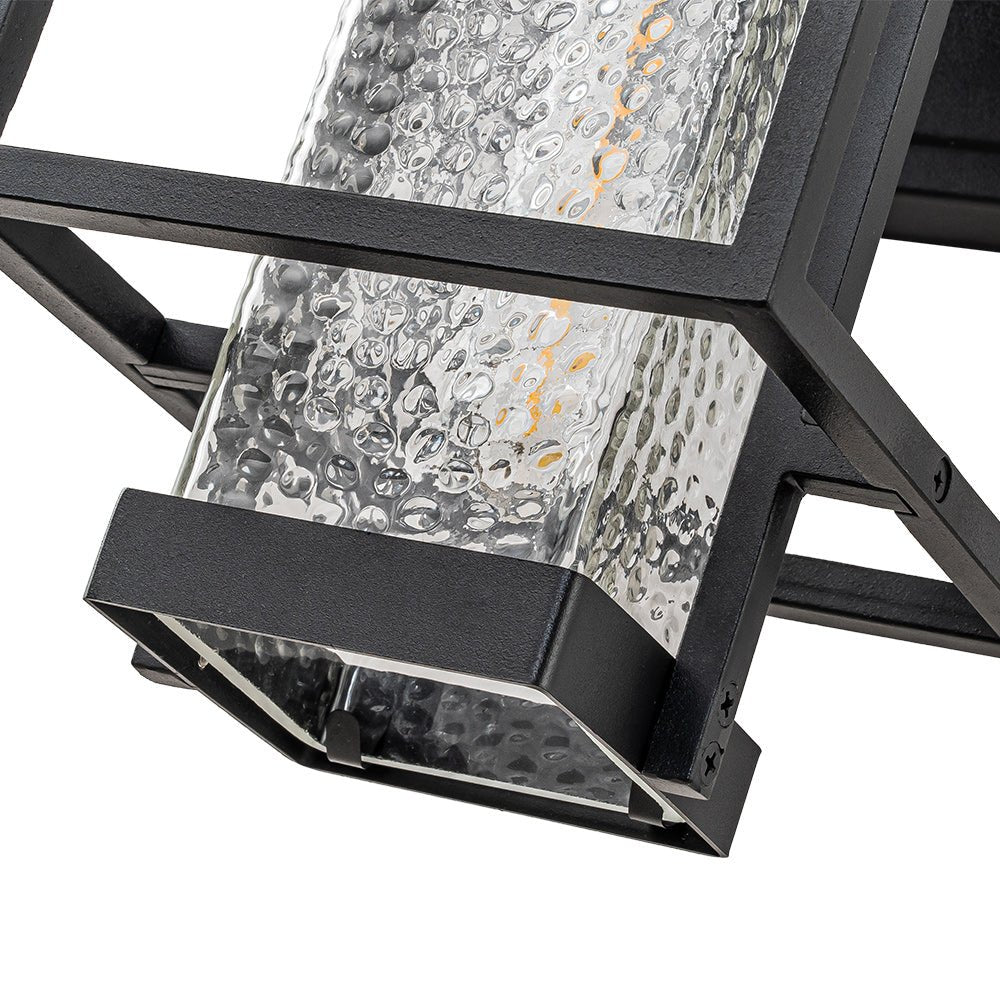 IP23 Black Waterproof 1-Light Square Cage Outdoor Wall Sconce