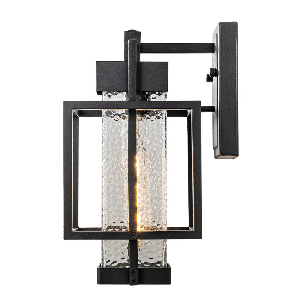 IP23 Black Waterproof 1-Light Square Cage Outdoor Wall Sconce