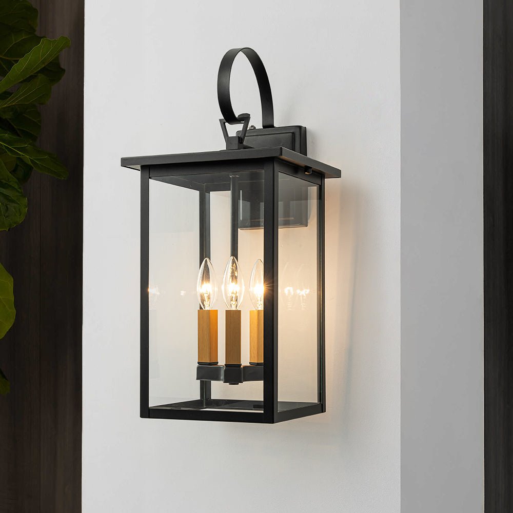 IP23 Farmhouse Square Lantern Outdoor Wall Sconce