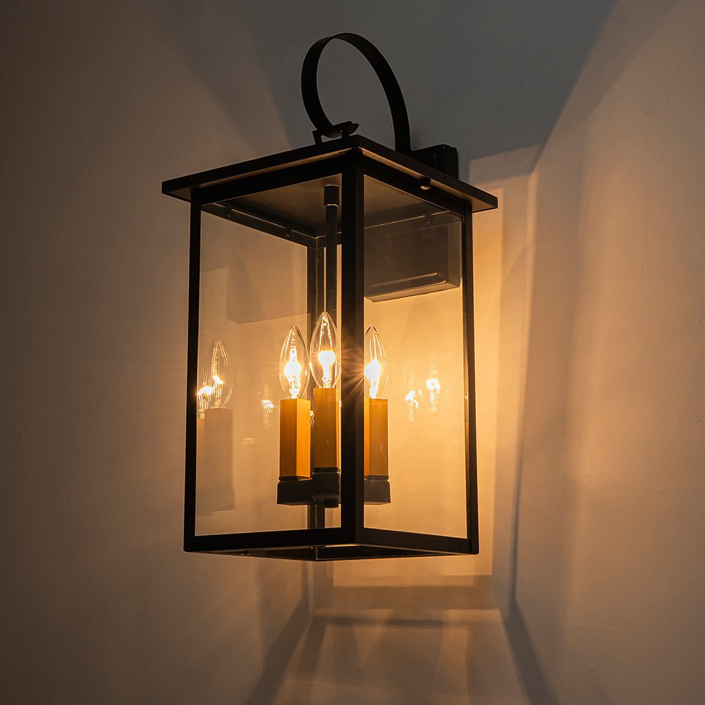 IP23 Farmhouse Square Lantern Outdoor Wall Sconce