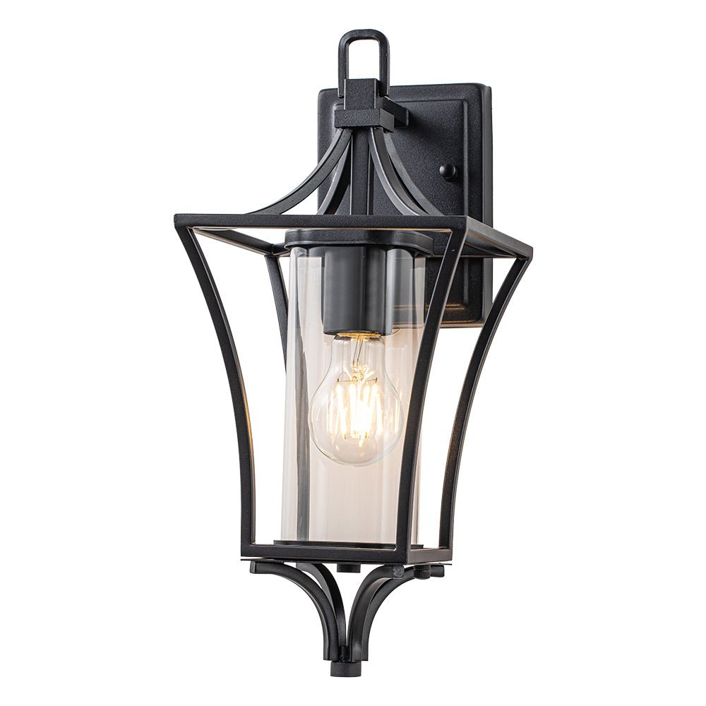 IP44 Black Waterproof 1-Light Lantern Outdoor Wall Sconce