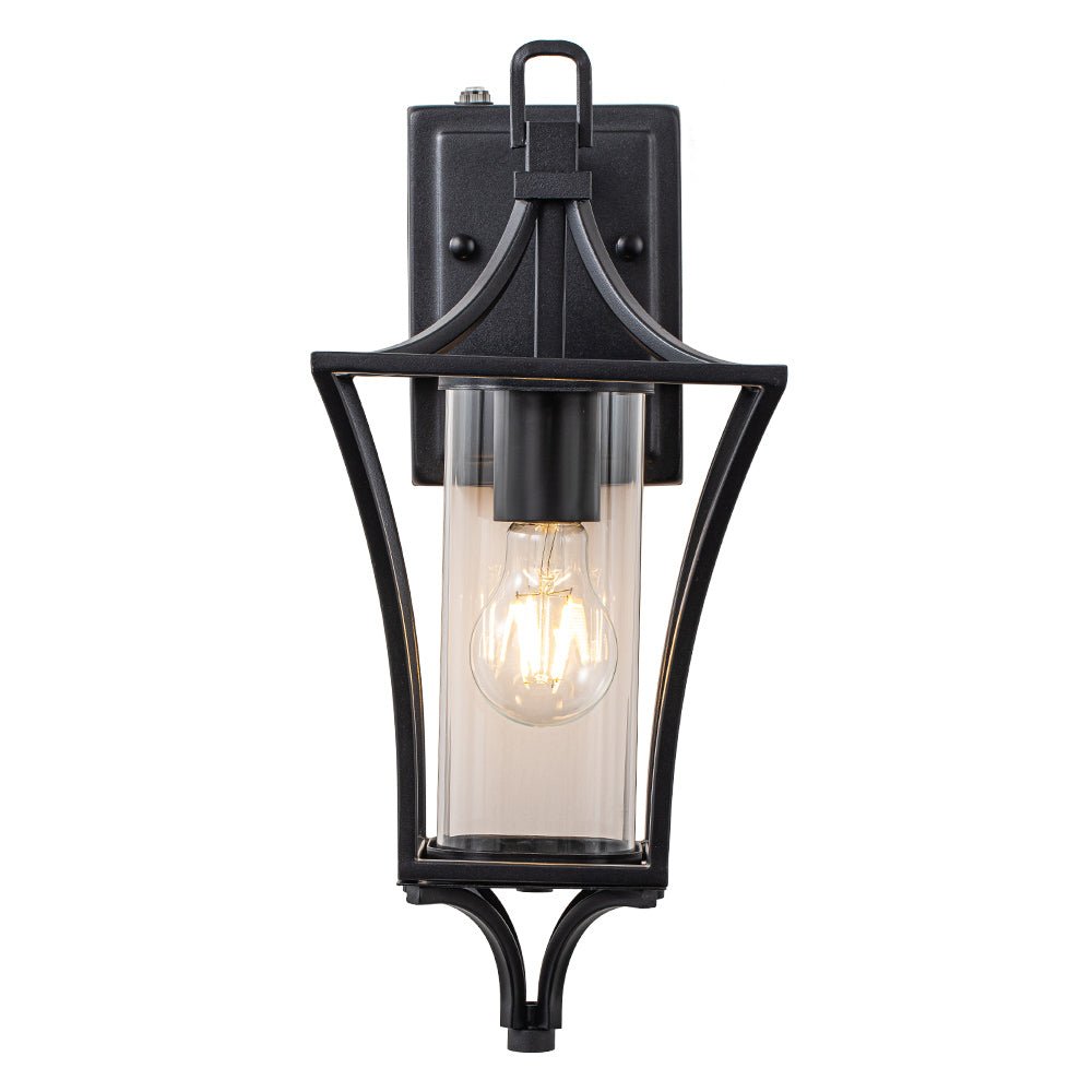 IP44 Black Waterproof 1-Light Lantern Outdoor Wall Sconce