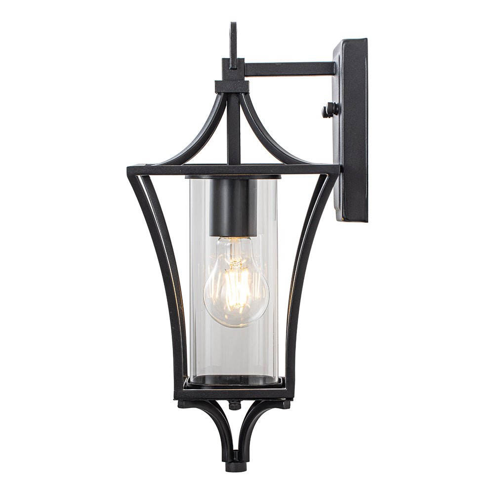 IP44 Black Waterproof 1-Light Lantern Outdoor Wall Sconce