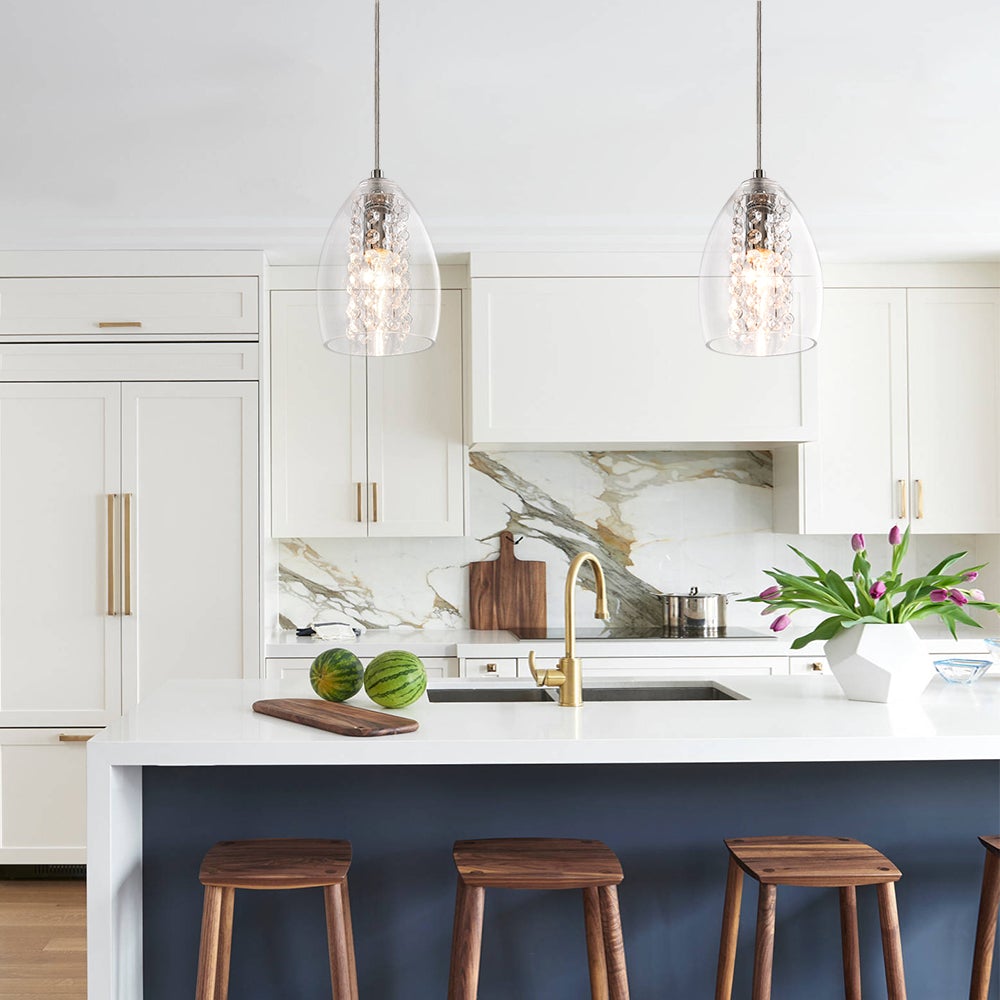 Kitchen Glass Bell Pendant Light