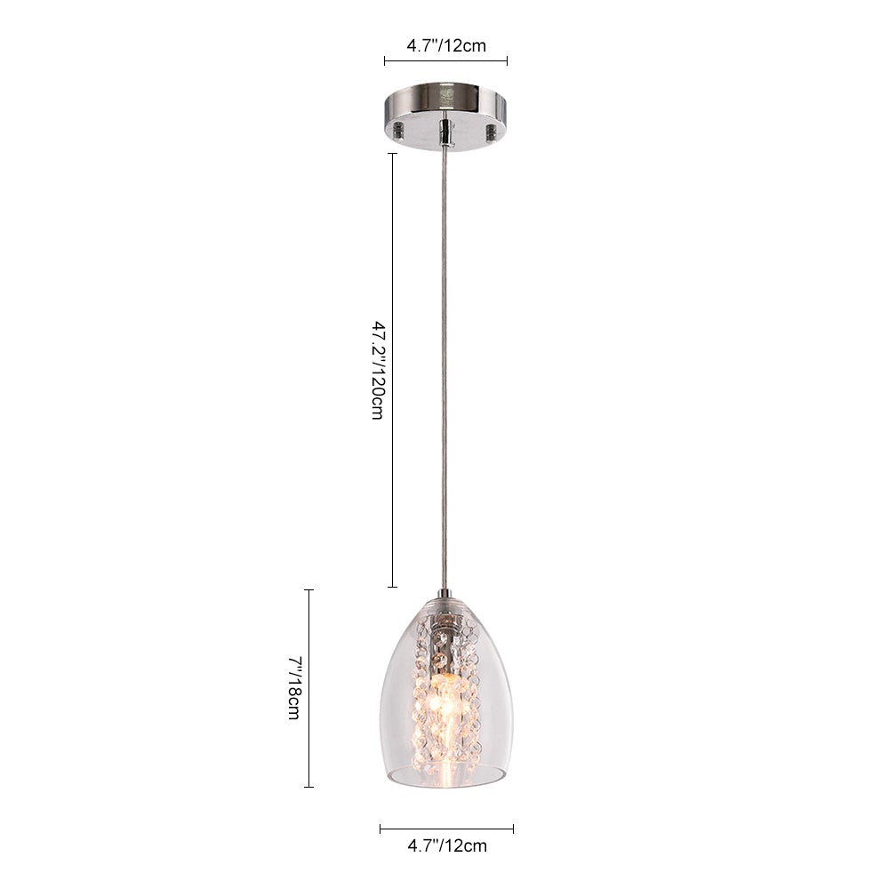 Kitchen Glass Bell Pendant Light