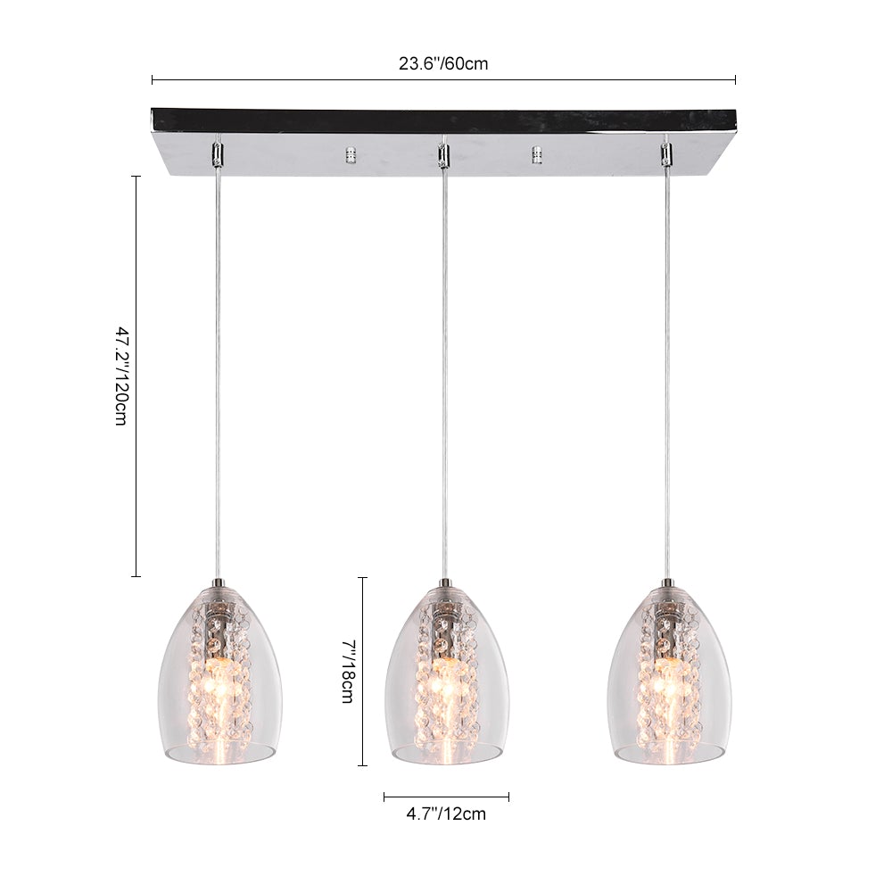 Kitchen Glass Bell Pendant Light