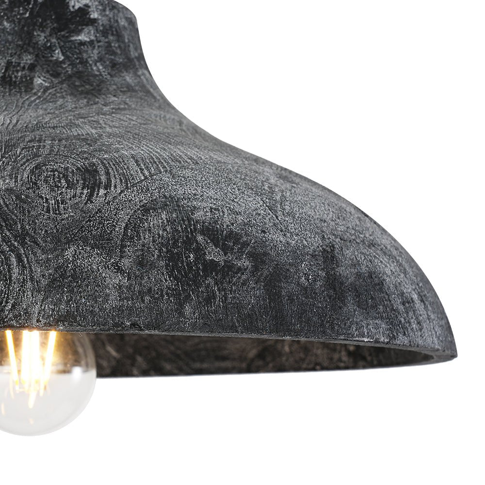 Limed Style Dome Distressed Wooden Single Pendant