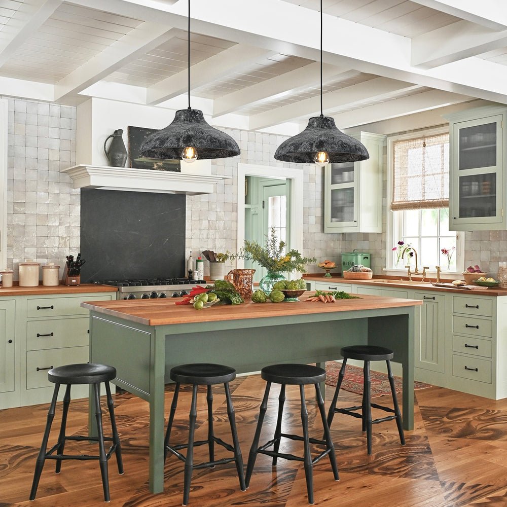 Limed Style Dome Distressed Wooden Single Pendant