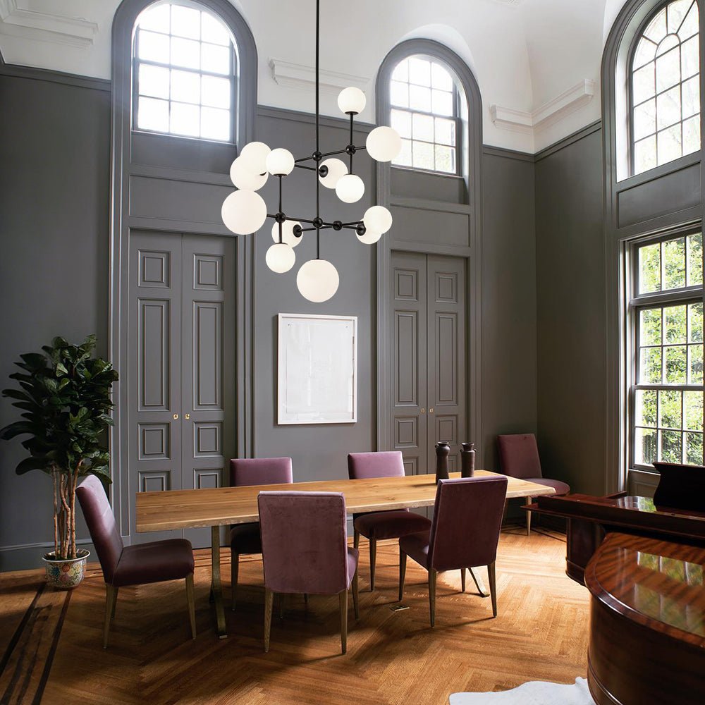 Luminous Opal Glass Globe Geometric Bubble Chandelier