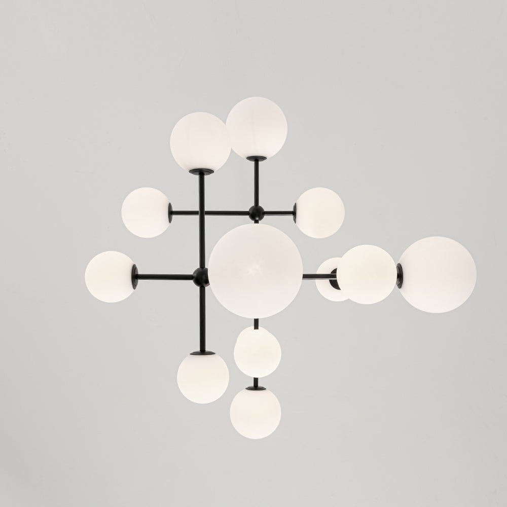Luminous Opal Glass Globe Geometric Bubble Chandelier