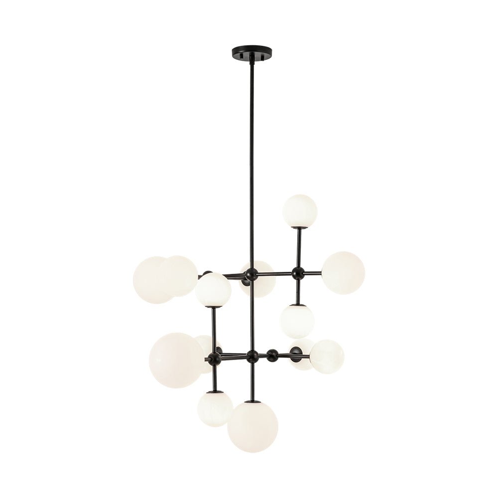 Luminous Opal Glass Globe Geometric Bubble Chandelier