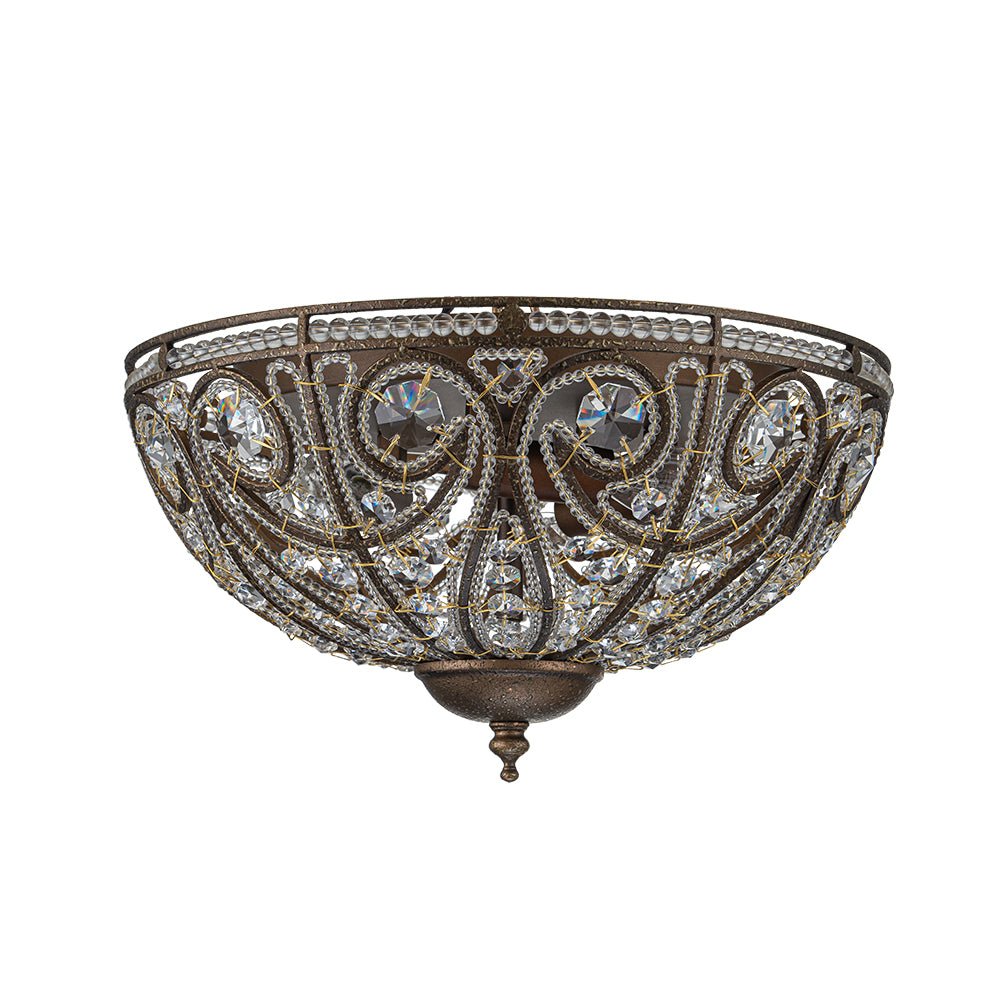 Luxe Moroccan Antique Bronze Crystal Ceiling Light