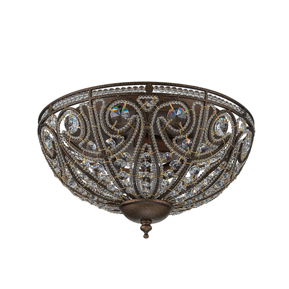 Luxe Moroccan Antique Bronze Crystal Ceiling Light