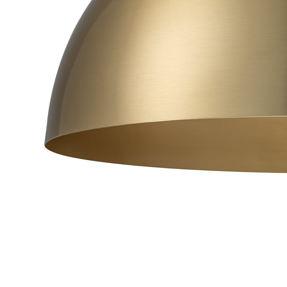 Luxe Oversized Brushed Brass Iron Large Dome Pendant Light