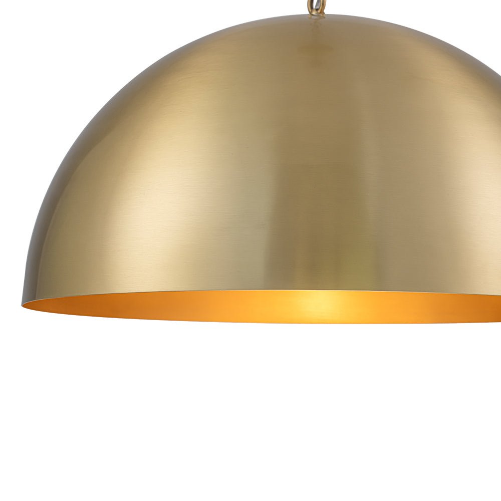 Luxe Oversized Brushed Brass Iron Large Dome Pendant Light