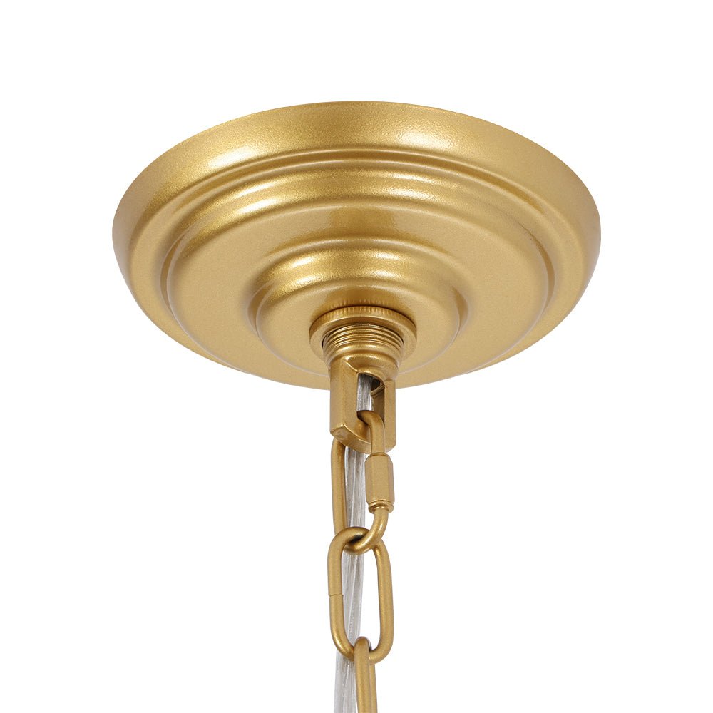 Luxe Sculpture Bloom Glass Floral Brass Basket Chandelier