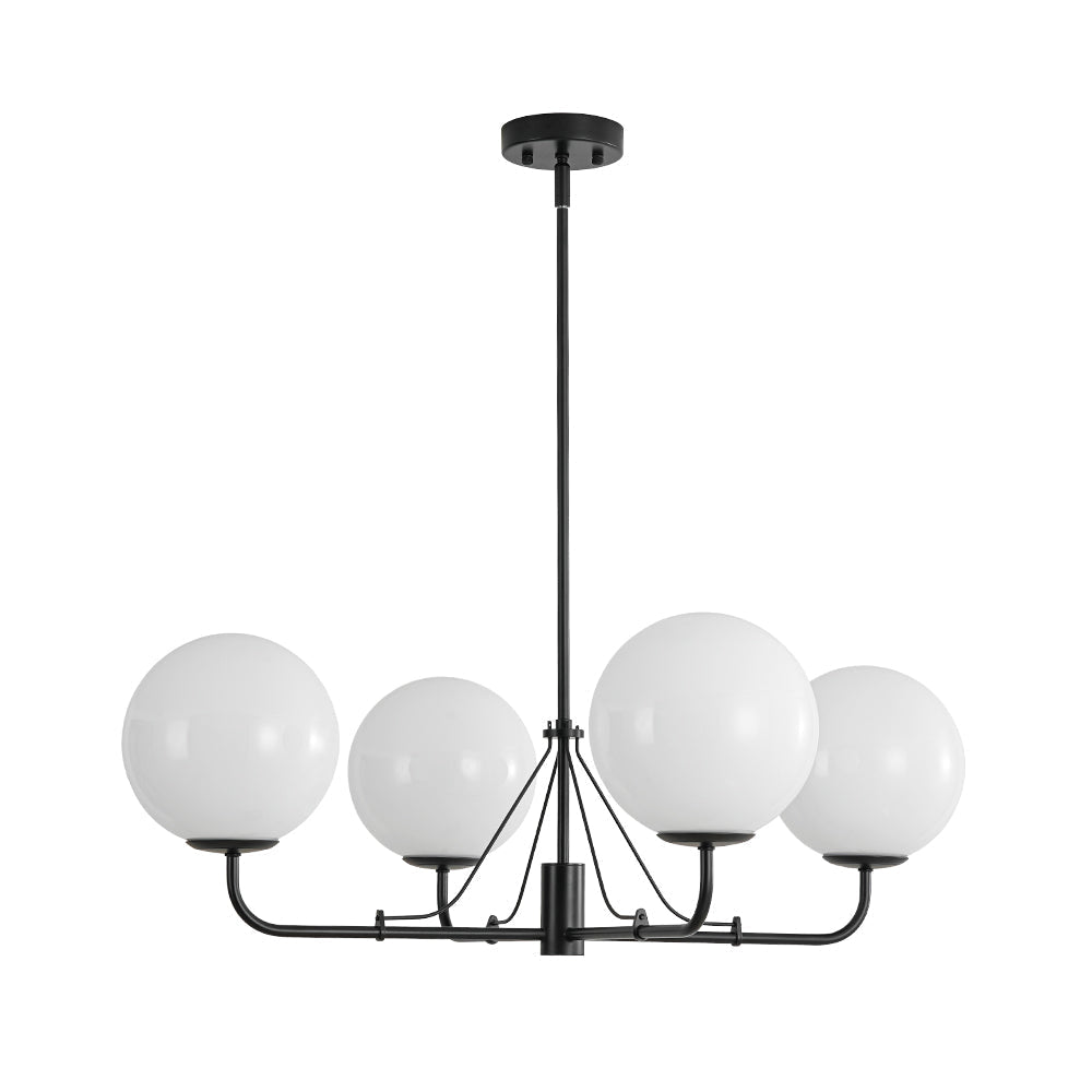 Luxury 4-Light Shine Opal Glass Globe Sputnik Chandelier