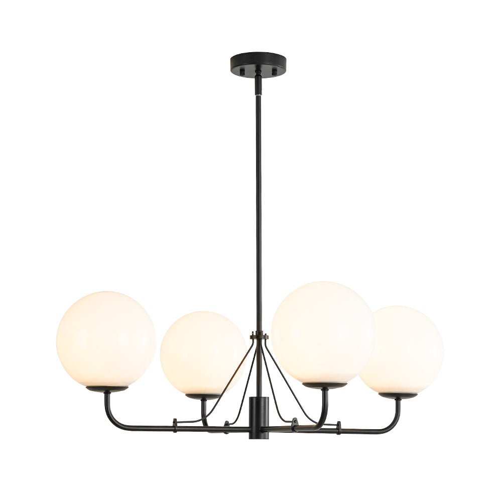 Luxury 4-Light Shine Opal Glass Globe Sputnik Chandelier