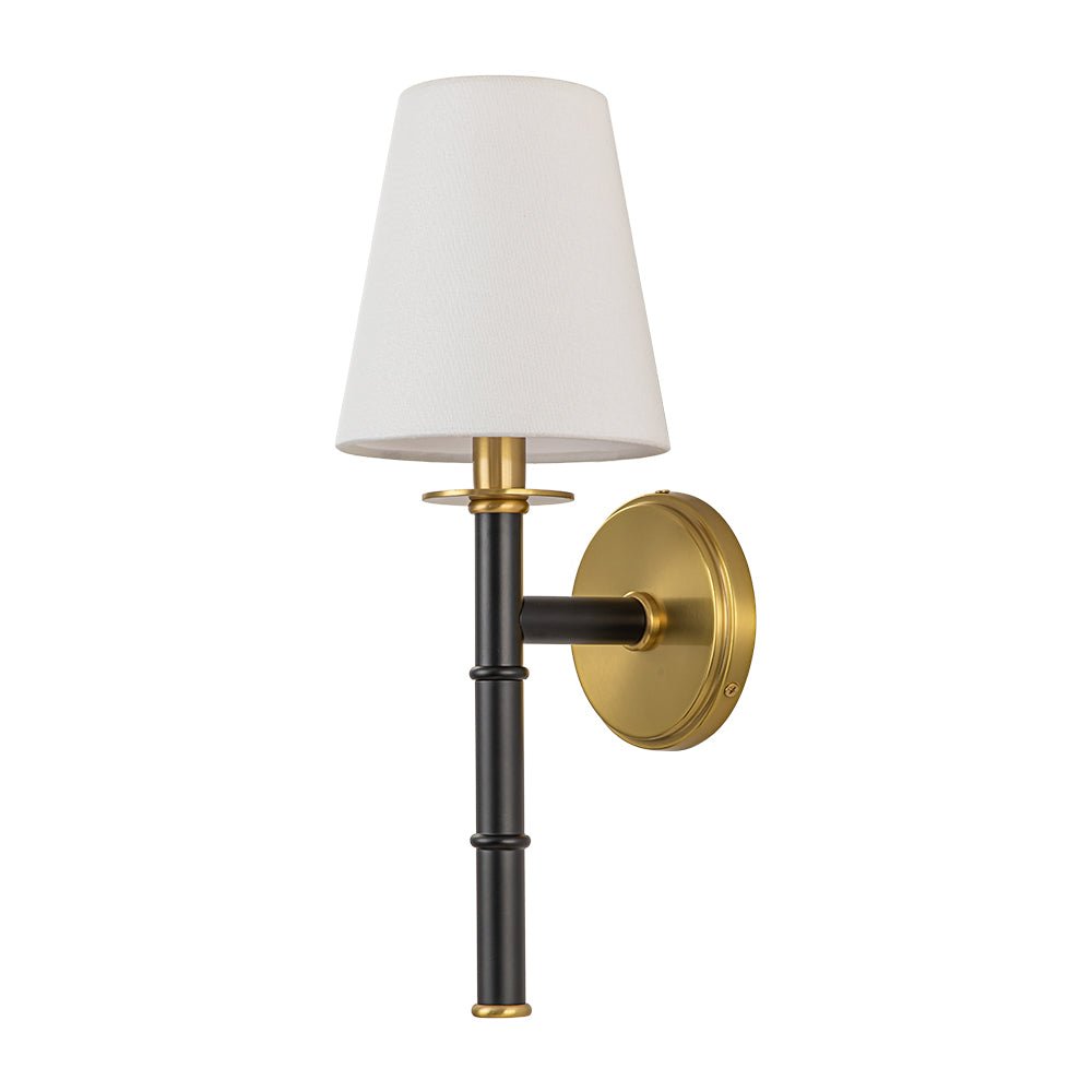 Mid-Century 1-light Cone Linen Shade Wall Sconce
