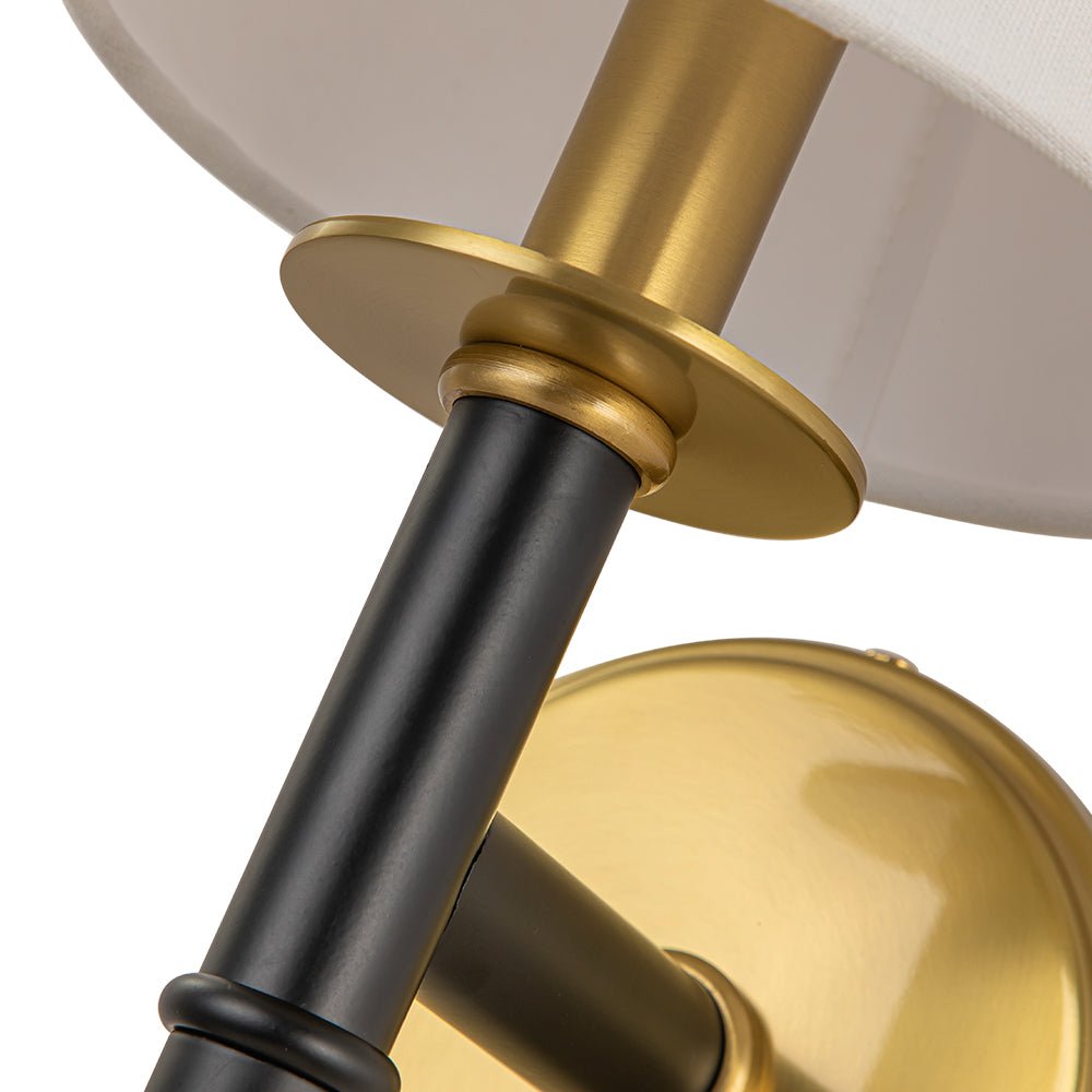 Mid-Century 1-light Cone Linen Shade Wall Sconce