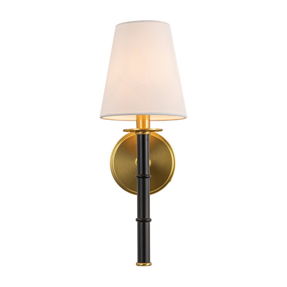 Mid-Century 1-light Cone Linen Shade Wall Sconce