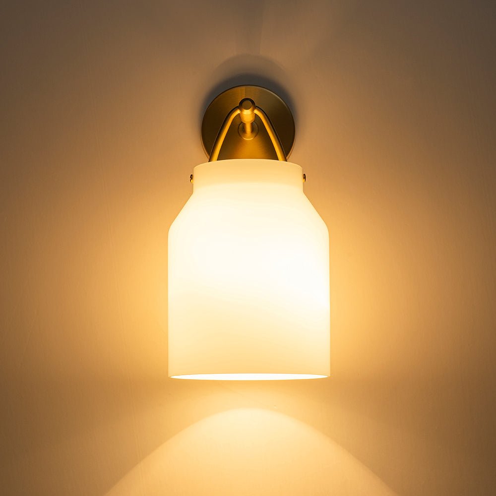 Mid-Century 1-Light Hanging Jar Shade Wall Sconce