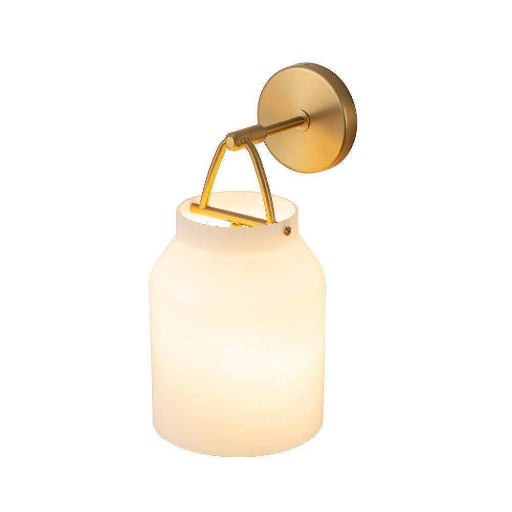 Mid-Century 1-Light Hanging Jar Shade Wall Sconce