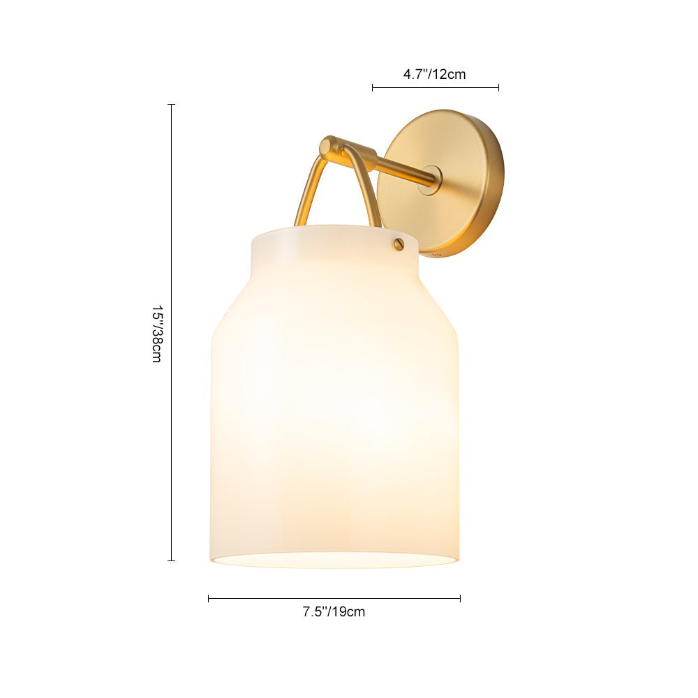 Mid-Century 1-Light Hanging Jar Shade Wall Sconce