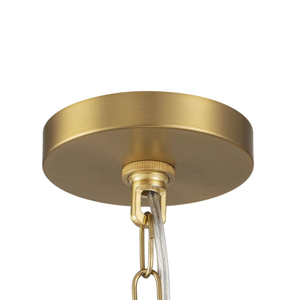 Mid-Century 1-Light White Gold Metal Conical Pendant Light