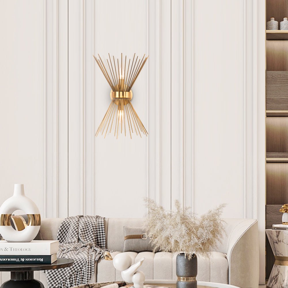 Mid Century 2-Light Sunburst Wall Sconce