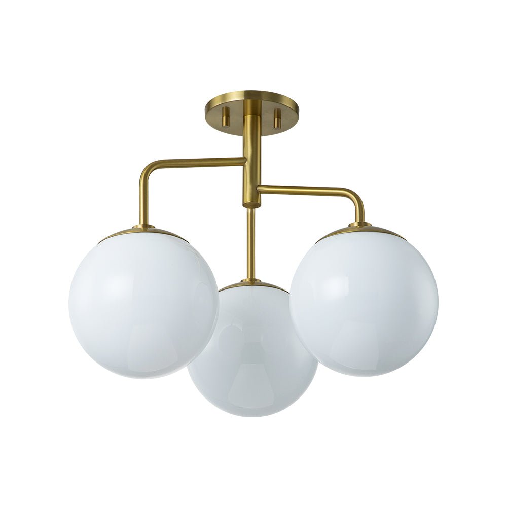 Mid-Century 3-Light Opal Glass Globe Sputnik Ceiling Light