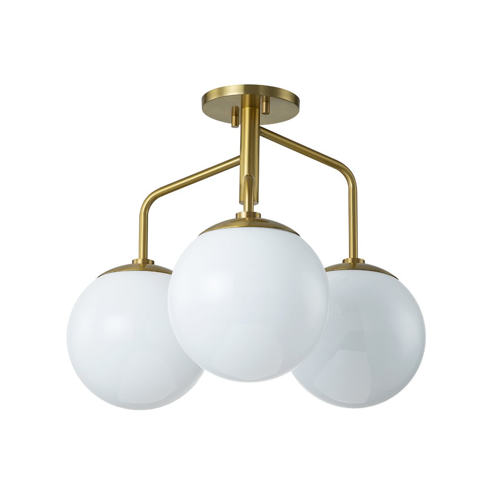 Mid-Century 3-Light Opal Glass Globe Sputnik Ceiling Light