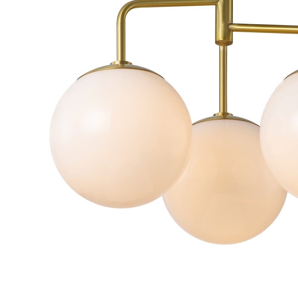 Mid-Century 3-Light Opal Glass Globe Sputnik Ceiling Light