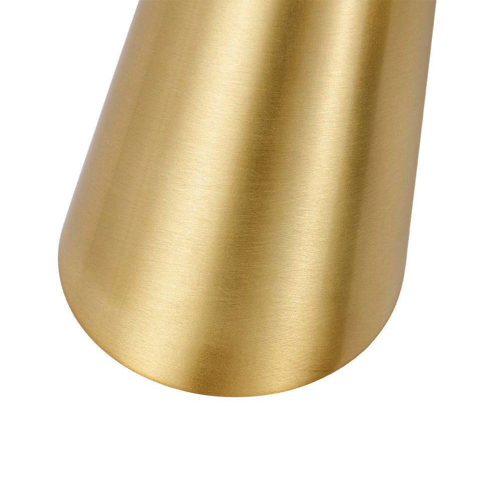 Mid-Century Brushed Brass 2-Light Up Down Dual Cone Wall Lamp