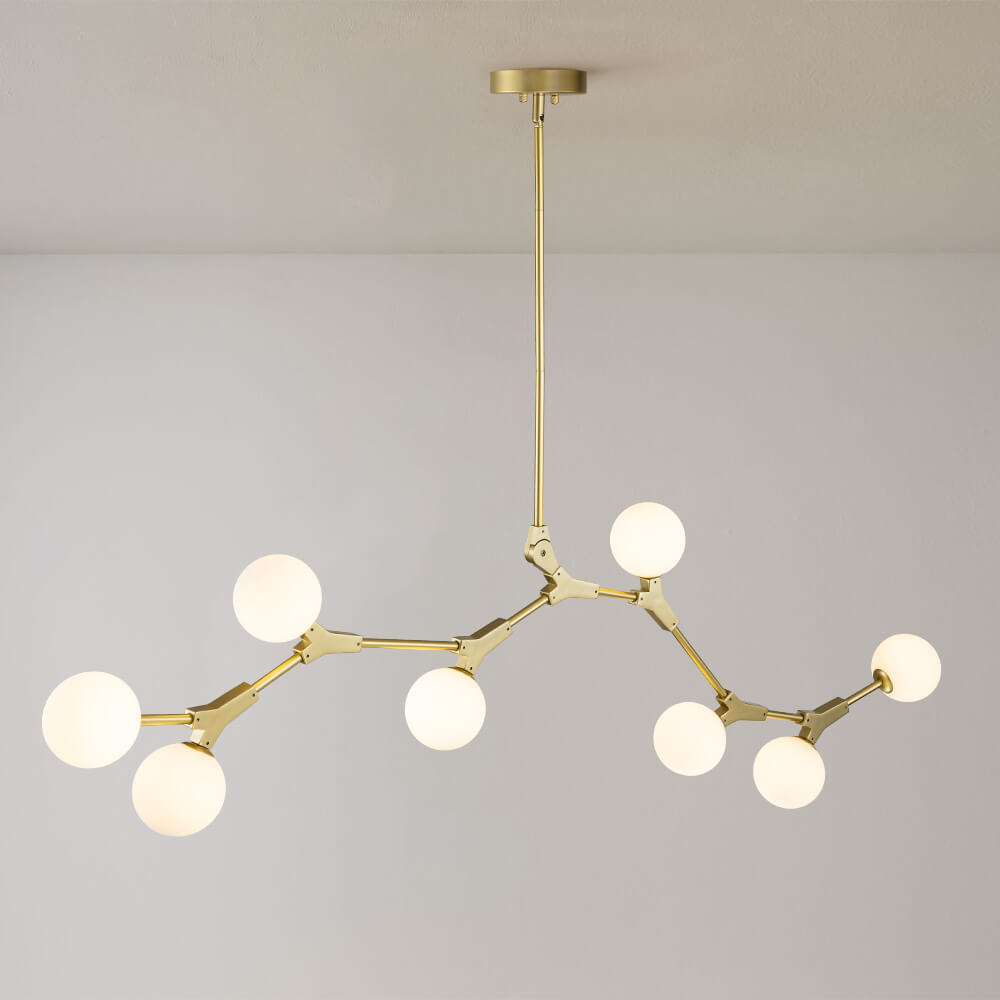 Mid-century Linear Island Branching Bubble Chandelier