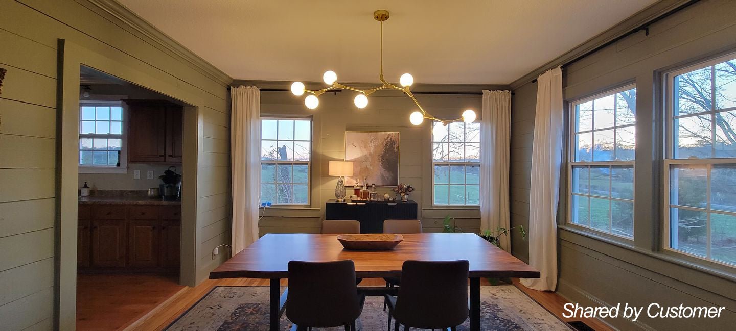 Mid-century Linear Island Branching Bubble Chandelier