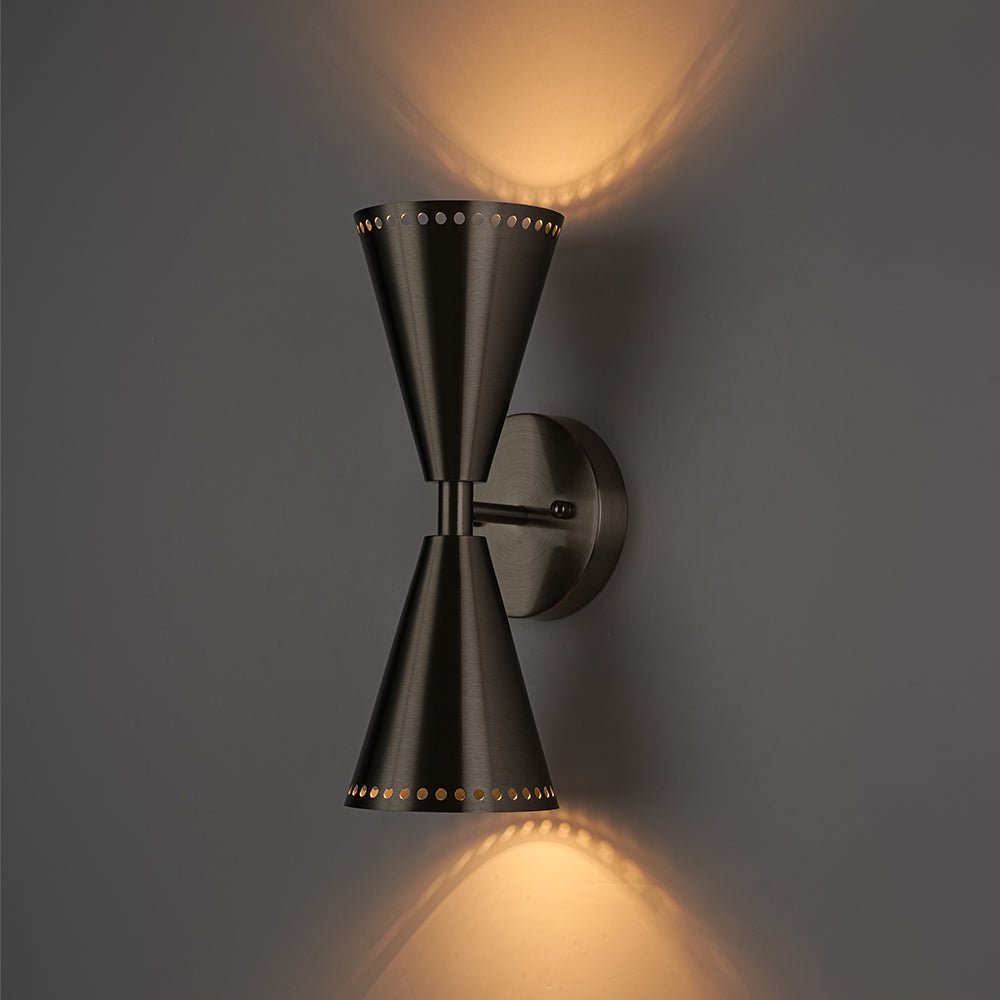 Mid-Century Modern 2-Light Up Down Cone Wall Sconce