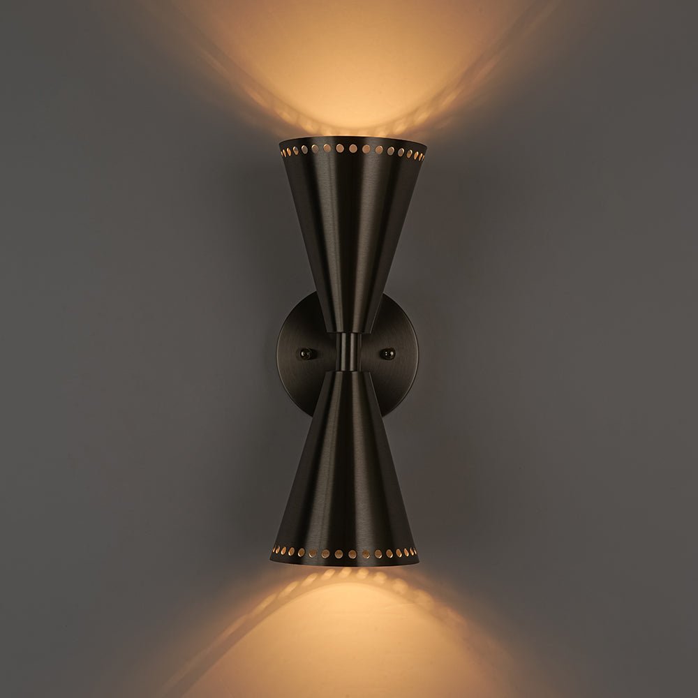Mid-Century Modern 2-Light Up Down Cone Wall Sconce