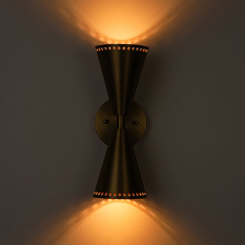 Mid-Century Modern 2-Light Up Down Cone Wall Sconce