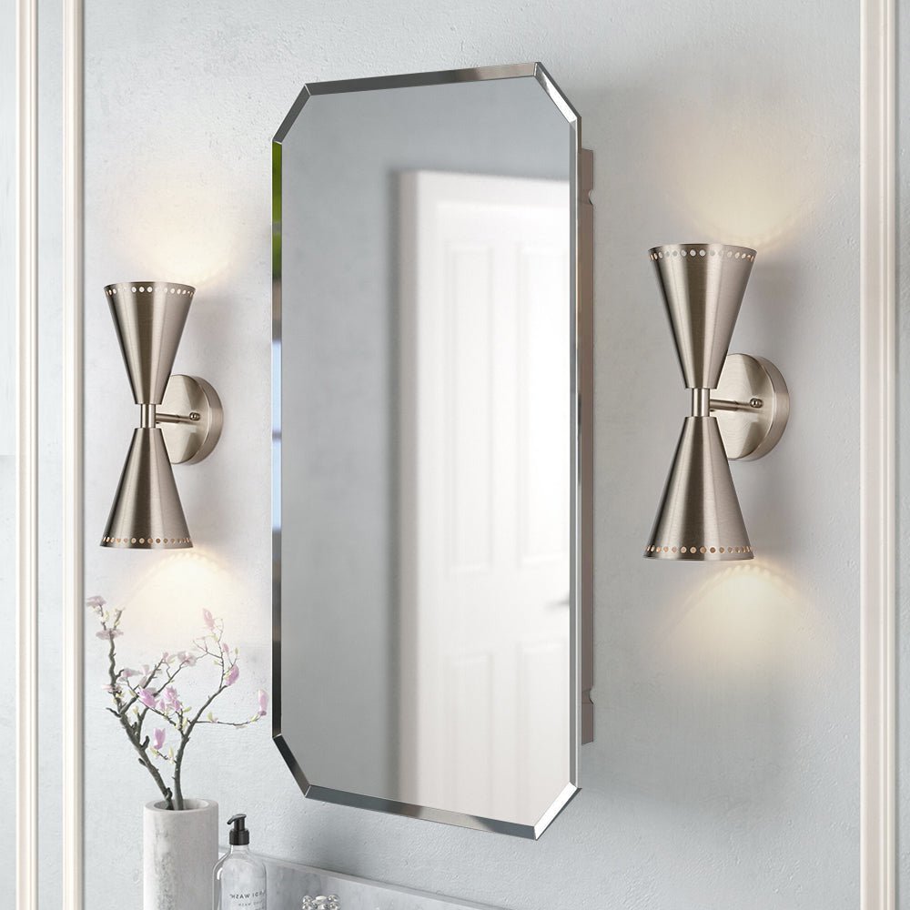 Mid-Century Modern 2-Light Up Down Cone Wall Sconce