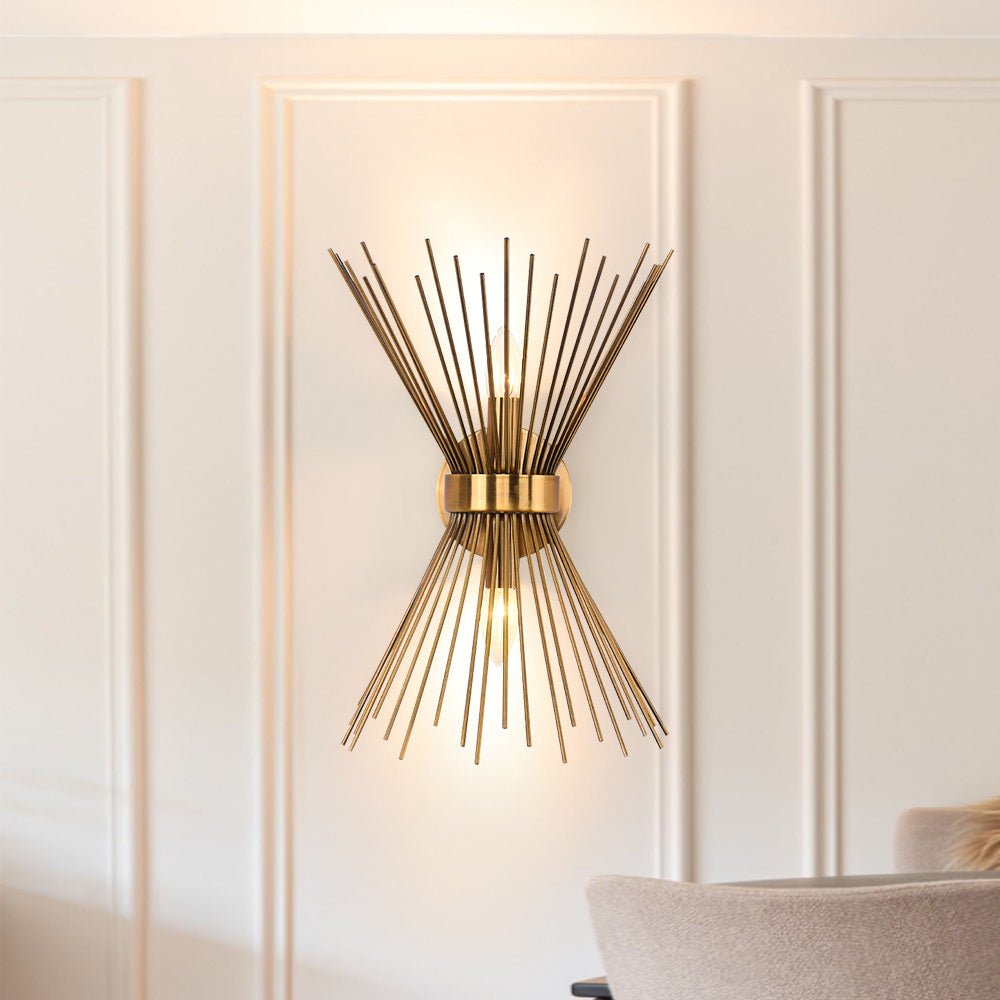 Mid-century Modern Starburst Brass Wall Sconce