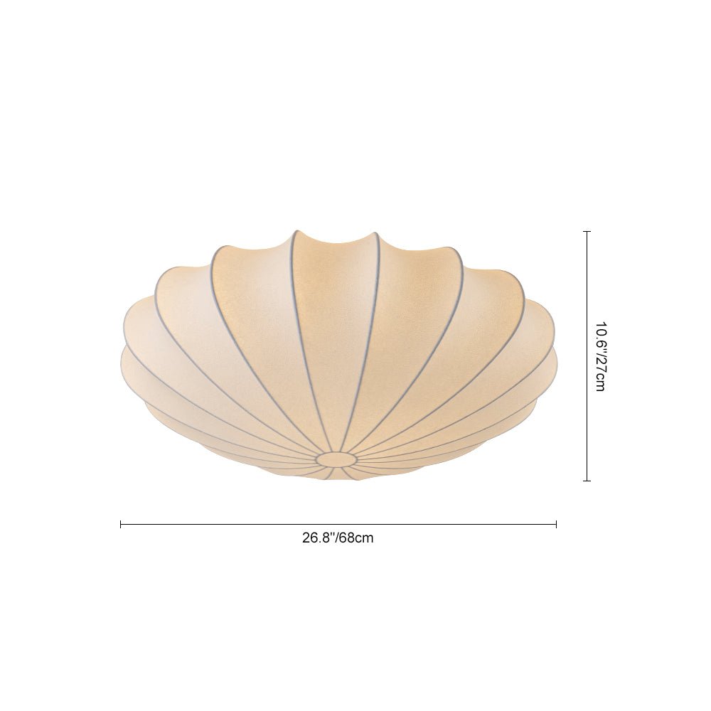 Mid-Century Modern White Flush Mount Light