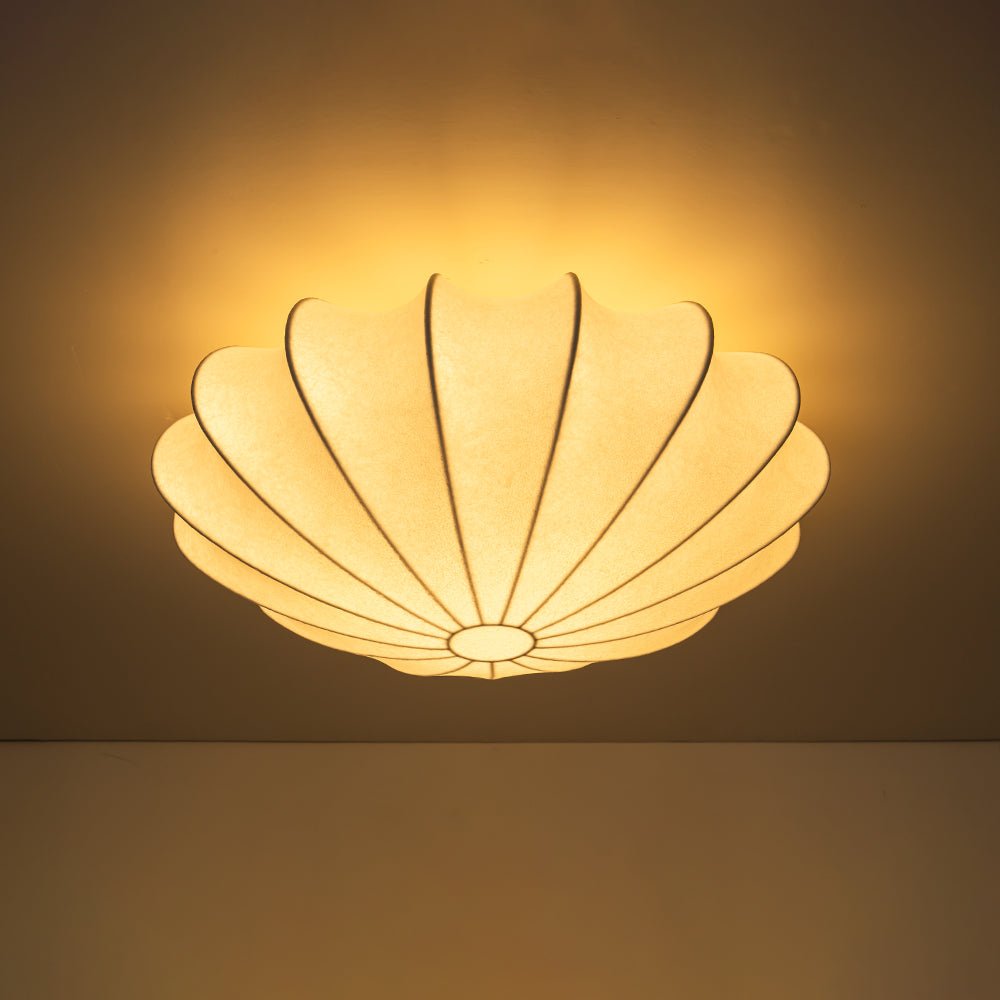 Mid-Century Modern White Flush Mount Light