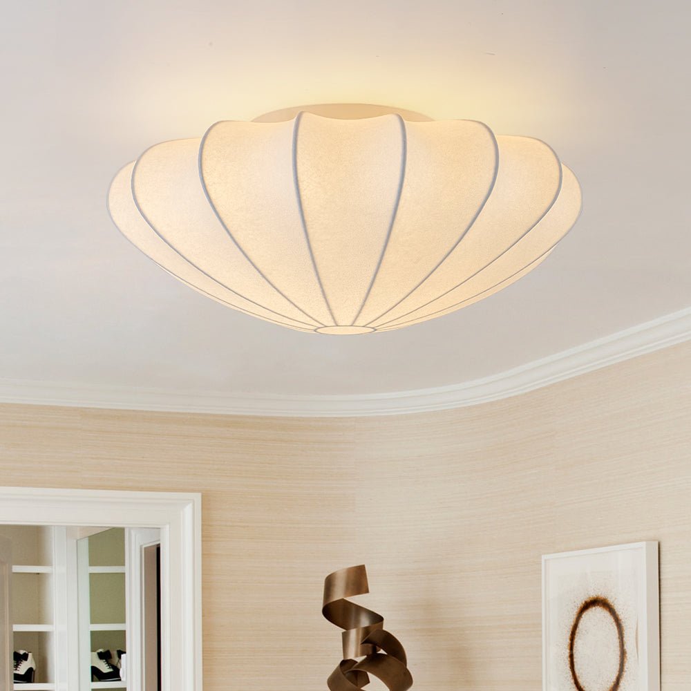 Mid-Century Modern White Flush Mount Light