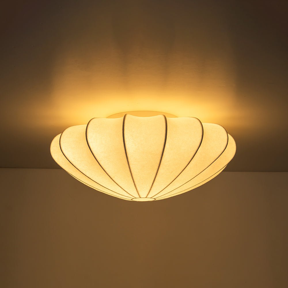 Mid-Century Modern White Flush Mount Light