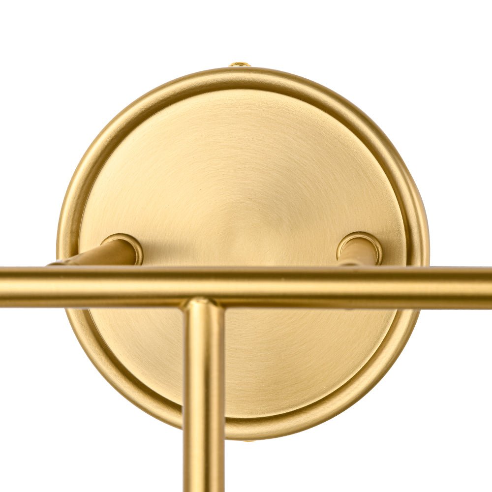 Mid-century Shine Opal Glass Globe Brass Vanity Light